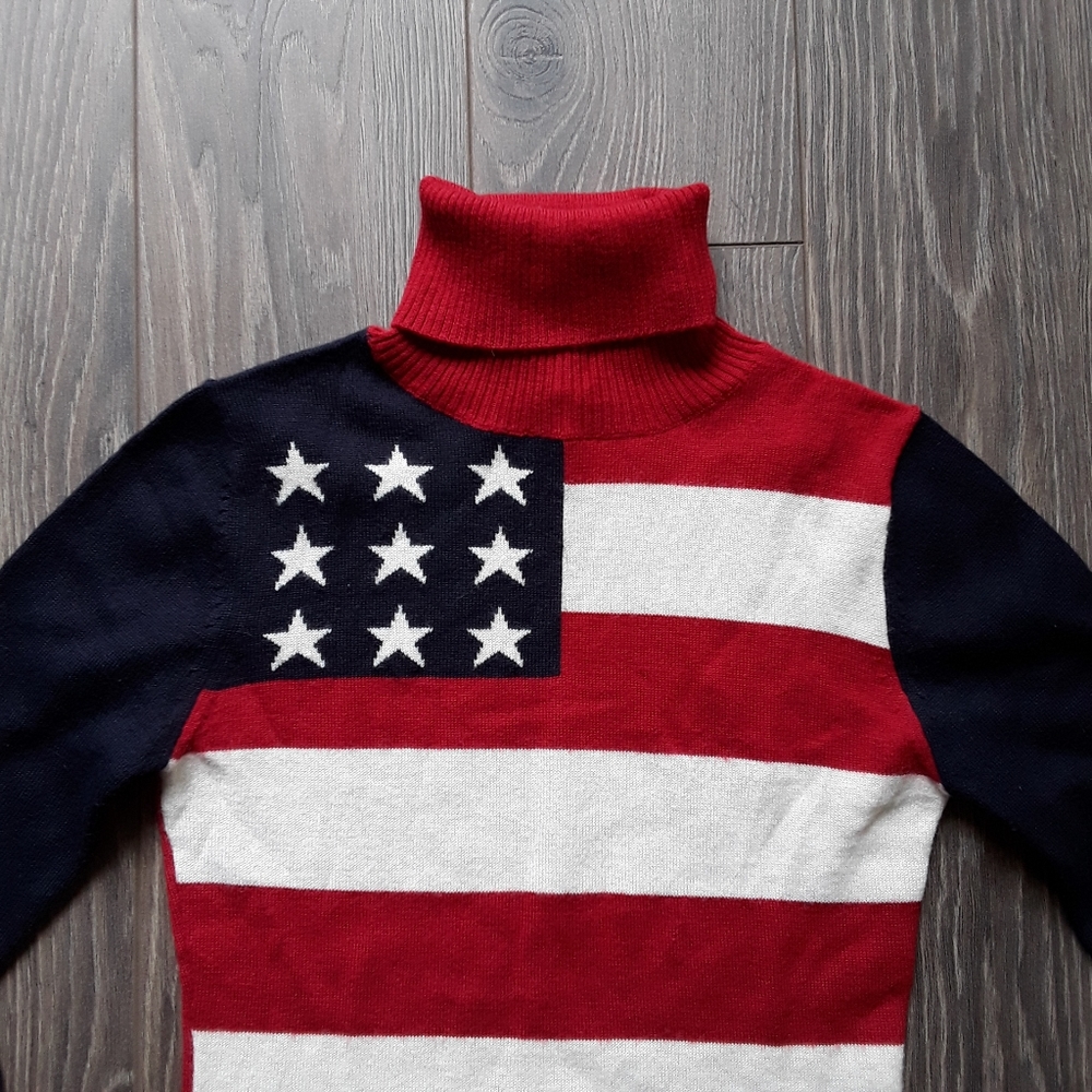 Jojo Jeans American flag turtle neck sweater